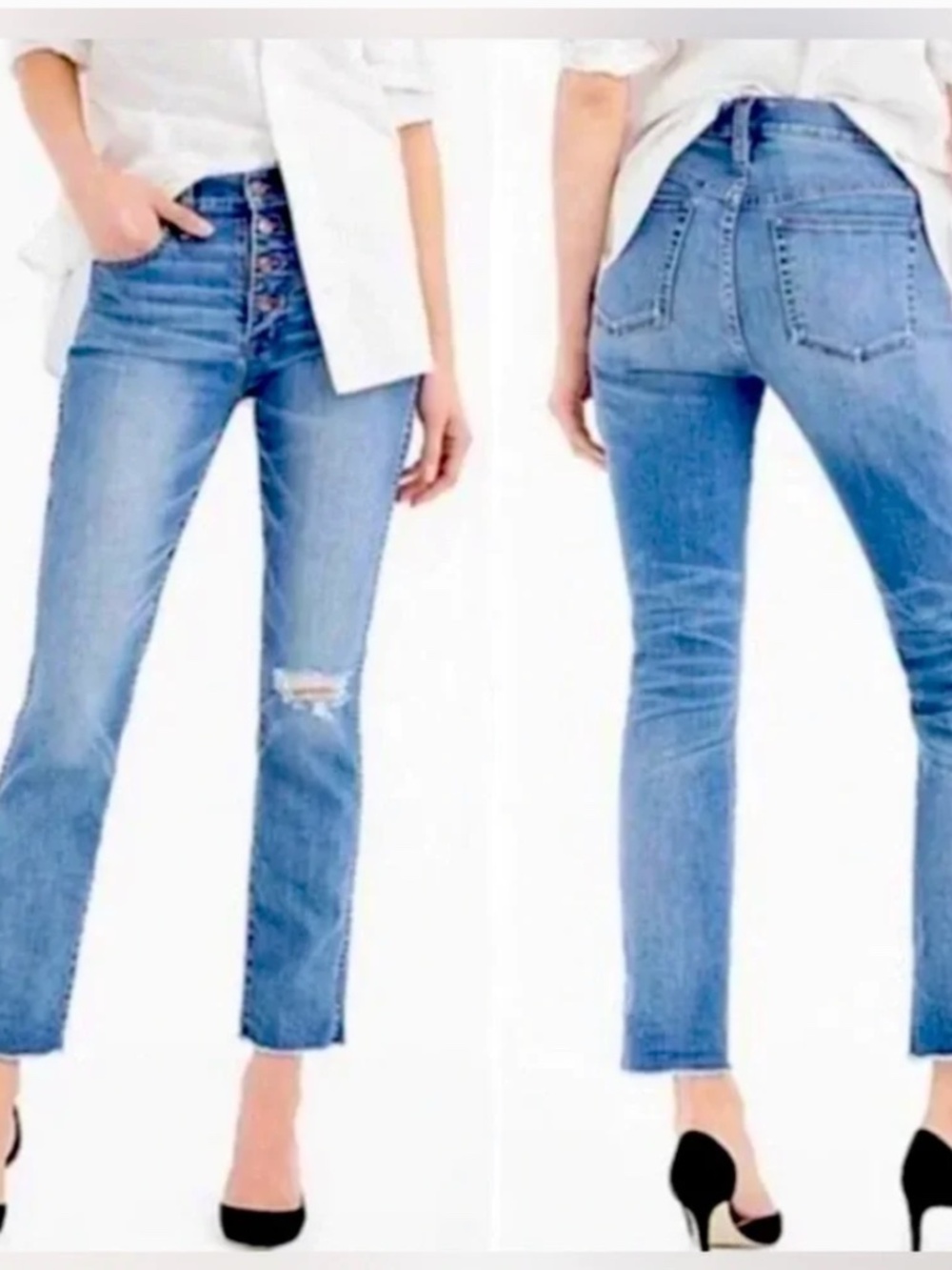 J. Crew Vintage Straight Light Blue-wash Button-Fly Jeans Size 26